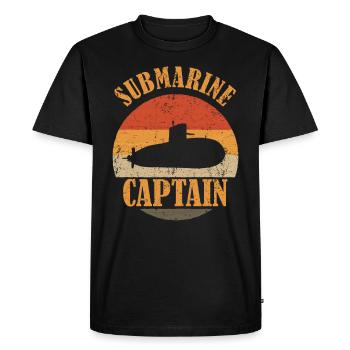 Vintage Submarine Captain Veteran Navy Submariner Sub - Men's Premium Organic T-Shirt - black - Front - Nico (187cm)