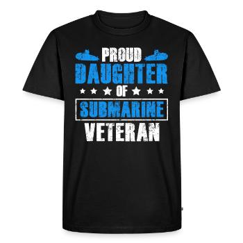 Fier de la fille-sous-marin-vétéran-marine - T-shirt Premium bio Homme - noir - Devant - Nico (187cm)