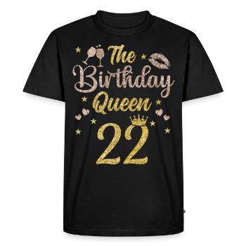 22nd birthday Queen 22 years Twenty-two - Men's Premium Organic T-Shirt - black - Front - Nico (187cm)