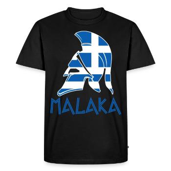 Malaka Greek Greek Flag Greek - Men's Premium Organic T-Shirt - black - Front - Nico (187cm)