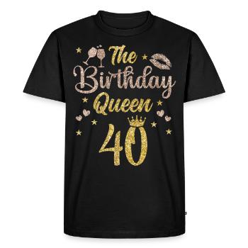 40e anniversaire reine 40 ans quarante ans - T-shirt Premium bio Homme - noir - Devant - Nico (187cm)