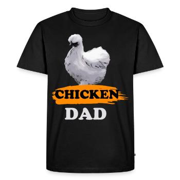 Poulet poulet poule - T-shirt Premium bio Homme - noir - Devant - Nico (187cm)