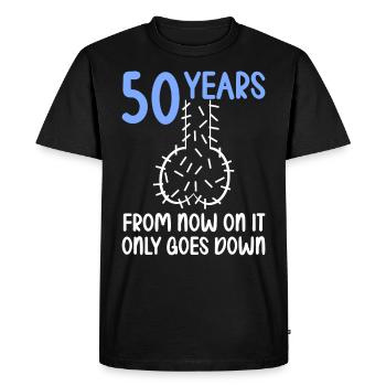 50 years of gravity it goes downhill 50 years 50. - Men's Premium Organic T-Shirt - black - Front - Nico (187cm)