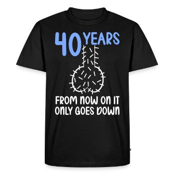 40 years of gravity it goes downhill 40 years 40. - Men's Premium Organic T-Shirt - black - Front - Nico (187cm)