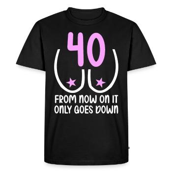 40 years of gravity it goes downhill 40 years 40. - Men's Premium Organic T-Shirt - black - Front - Nico (187cm)