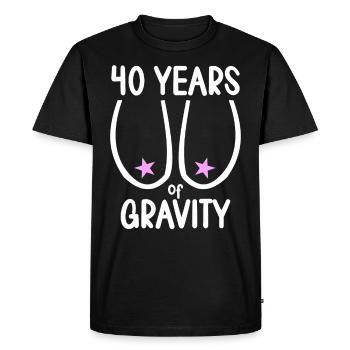 40 years of gravity it goes downhill 40 years 40. - Men's Premium Organic T-Shirt - black - Front - Nico (187cm)