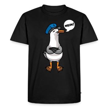 Sture Möwe Mittelmeermöwe Möwenvögel Nordsee - Männer Premium Bio T-Shirt - Schwarz - Vorne - Nico (187cm)