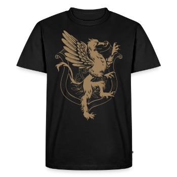 Préhension heraldique - T-shirt Premium bio Homme - noir - Devant - Nico (187cm)