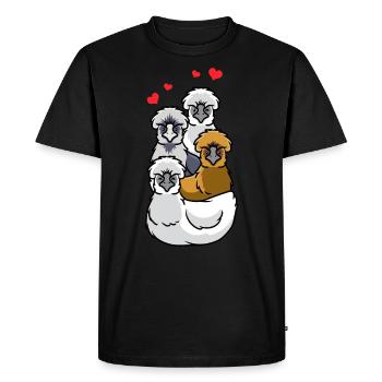 Poulet de soie poulet à la maison - T-shirt Premium bio Homme - noir - Devant - Nico (187cm)