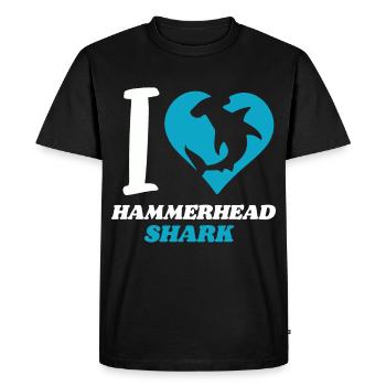 Hammerhai amour hai marine océan - T-shirt Premium bio Homme - noir - Devant - Nico (187cm)