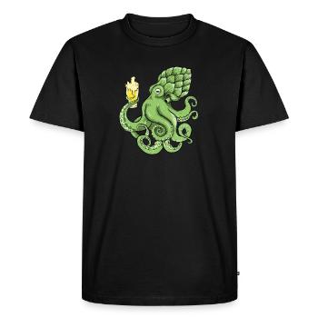 Houblon poulpe I brasserie de malt bière motif pour - T-shirt Premium bio Homme - noir - Devant - Nico (187cm)