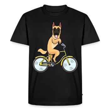 Malinois chien avec vélo - T-shirt Premium bio Homme - noir - Devant - Nico (187cm)