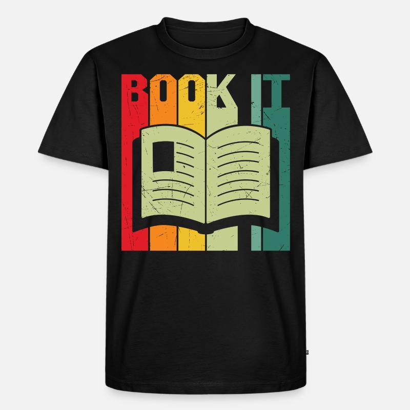 Book it reading book lover - Männer Premium Bio T-Shirt - Schwarz
