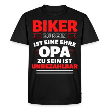 Lustiger Biker Opa Motorrad Motorradfahrer Spruch - Männer Premium Bio T-Shirt - Schwarz - Vorne - Nico (187cm)