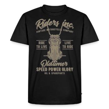 Chopper Bobber moto . Motocyclistes . Biker - T-shirt Premium bio Homme - noir - Devant - Nico (187cm)