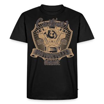 Chopper Bobber moto . Motocyclistes . Biker - T-shirt Premium bio Homme - noir - Devant - Nico (187cm)