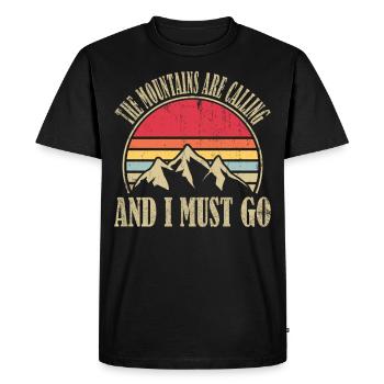 The Mountains Are Calling And I Must Go / Rando - T-shirt Premium bio Homme - noir - Devant - Nico (187cm)