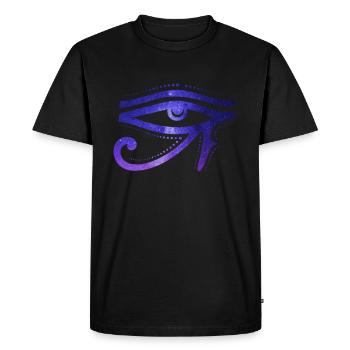 Œil cosmique Des Ra Hiéroglyphe égyptien - T-shirt Premium bio Homme - noir - Devant - Nico (187cm)