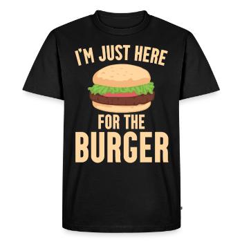 Only here for the burger - Men's Premium Organic T-Shirt - black - Front - Nico (187cm)
