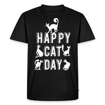 Chat Chat Chat chat chat domestique - T-shirt Premium bio Homme - noir - Devant - Nico (187cm)