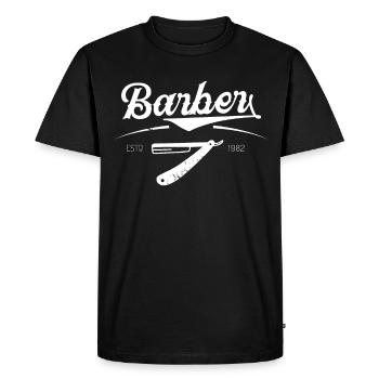 Barbier Herren Barber Herrenfrisör Barbershop - T-shirt Premium bio Homme - noir - Devant - Nico (187cm)