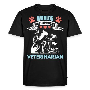 World's Best Veterinarian Animal Doctor - Men's Premium Organic T-Shirt - black - Front - Nico (187cm)