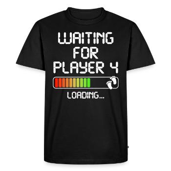 2e fois Papa Papa Papa Père Mère Deuxième enfant - T-shirt Premium bio Homme - noir - Devant - Nico (187cm)