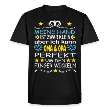 Oma und Opa Oma Sprüche Opa Sprüche Großeltern - Männer Premium Bio T-Shirt - Schwarz - Vorne - Nico (187cm)