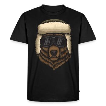 Ours avec des lunettes de soleil - T-shirt Premium bio Homme - noir - Devant - Nico (187cm)