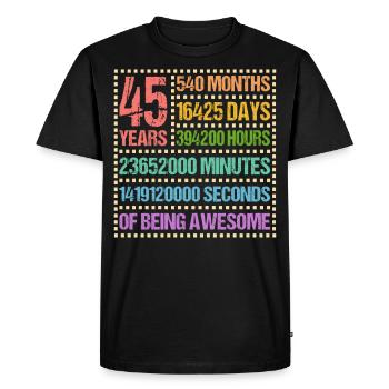 45 ans 45 anniversaire cadeau - T-shirt Premium bio Homme - noir - Devant - Nico (187cm)