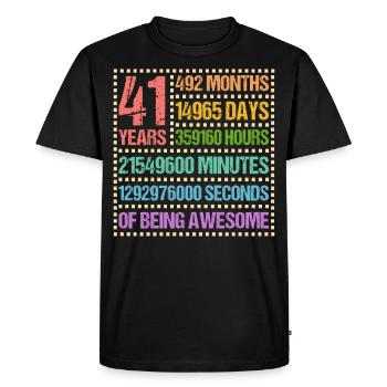 41 ans quarante et un anniversaire cadeau - T-shirt Premium bio Homme - noir - Devant - Nico (187cm)
