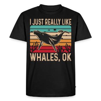 I Just Really Like Whales Wal Killerwal cadeau - T-shirt Premium bio Homme - noir - Devant - Nico (187cm)