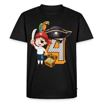 4e anniversaire anniversaire d’enfant Pirat Trésor - T-shirt Premium bio Homme - noir - Devant - Nico (187cm)