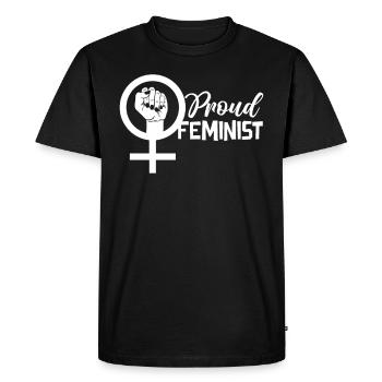 Féministe féministe féministe - T-shirt Premium bio Homme - noir - Devant - Nico (187cm)