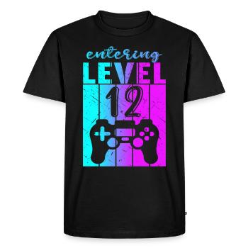 Level 12 Gaming Controller 12 anniversaire - T-shirt Premium bio Homme - noir - Devant - Nico (187cm)