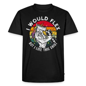 Best Flex Weightlifting Funny Flexing Muscles Gesc - Men's Premium Organic T-Shirt - black - Front - Nico (187cm)