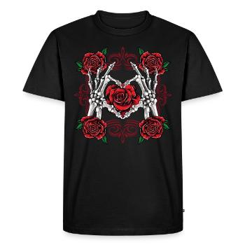 Rose squelette hand goth vêtements emo style cadeaux - T-shirt Premium bio Homme - noir - Devant - Nico (187cm)