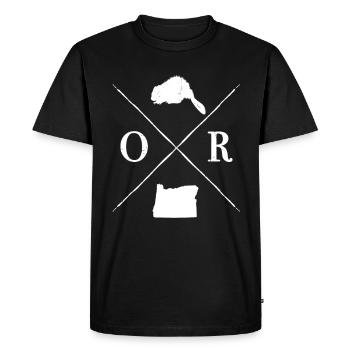 Oregon Vintage White - Men's Premium Organic T-Shirt - black - Front - Nico (187cm)