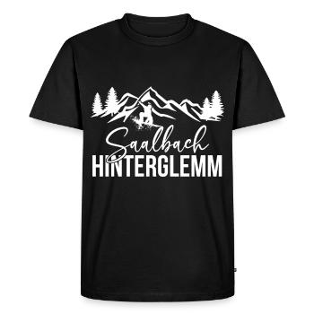 Saalbach Hinterglemm Snowboard Sports d’hiver Montagnes - T-shirt Premium bio Homme - noir - Devant - Nico (187cm)