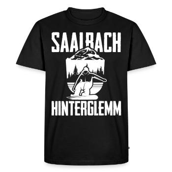 Saalbach Hinterglemm Snowboard Alpes Montagnes - T-shirt Premium bio Homme - noir - Devant - Nico (187cm)