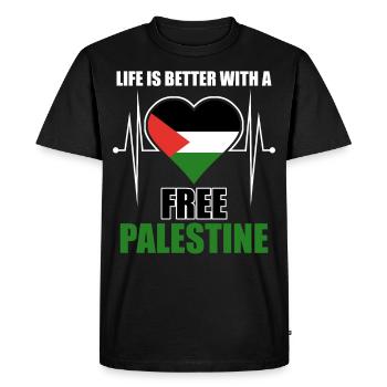 Palestine Pavillon Palestine Palestine - T-shirt Premium bio Homme - noir - Devant - Nico (187cm)