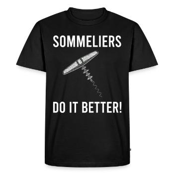 Sommeliers drôles font mieux Wei - T-shirt Premium bio Homme - noir - Devant - Nico (187cm)