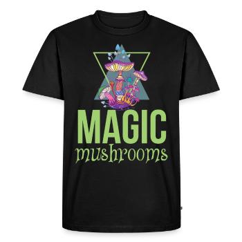 Magic Mushrooms Magic Mushrooms Enchanted Forest - Men's Premium Organic T-Shirt - black - Front - Nico (187cm)