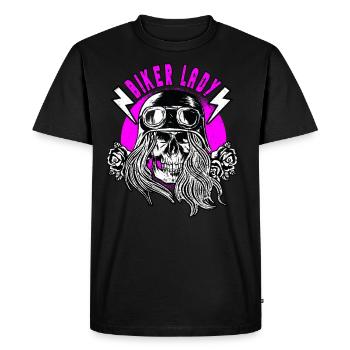 Biker Lady Motorcycle Skull Queen Moto Bike - T-shirt Premium bio Homme - noir - Devant - Nico (187cm)