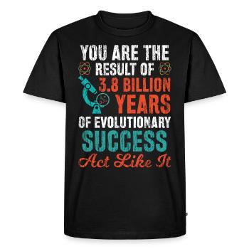 3 8 milliards d’évolution Biologiste Biologie Bio Spruc - T-shirt Premium bio Homme - noir - Devant - Nico (187cm)