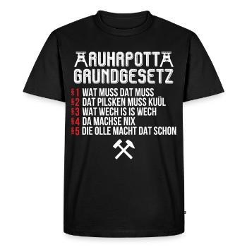 Ruhrpott Grundgesetz Ruhr Ruhrgebiet - T-shirt Premium bio Homme - noir - Devant - Nico (187cm)