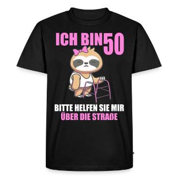 50 s’il vous plaît aidez-moi sur la route 50e anniversaire - T-shirt Premium bio Homme - noir - Devant - Nico (187cm)