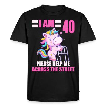 40 s’il vous plaît aidez-moi sur la route 40e anniversaire - T-shirt Premium bio Homme - noir - Devant - Nico (187cm)