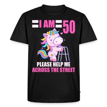 50 s’il vous plaît aidez-moi sur la route 50e anniversaire - T-shirt Premium bio Homme - noir - Devant - Nico (187cm)