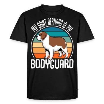 My Saint Bernard Is My Bodyguard Chien Bernhardiner - T-shirt Premium bio Homme - noir - Devant - Nico (187cm)